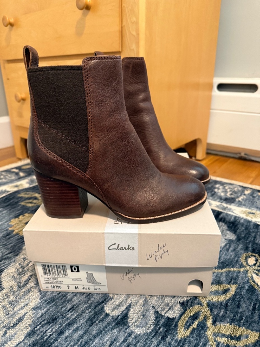 Clarks booties, brown, size 7M